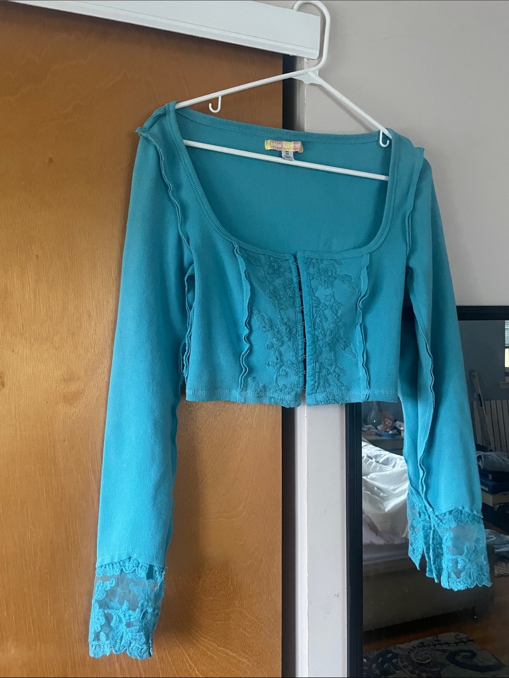 Urban outfitters turquoise lace top
